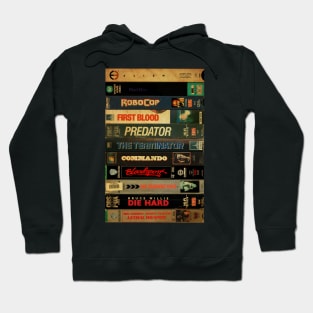 Retro 80's Action Movies - Cassette Style Hoodie